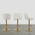 thumbnail image 3 of Spruce & Spring Modern Adjustable Swivel Bar Stool with Air-Lift Set of 3, White with Gold Frame, 3 of 10