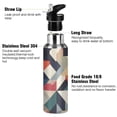 thumbnail image 3 of Yayeee 20oz Insulated Water Bottle Double Wall Stainless Steel with Flip Straw Lid, Geometric Pattern, 3 of 7