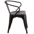 thumbnail image 3 of Bowery Hill Metal Stackable Dining Arm Chair in Black and Antique Gold, 3 of 4