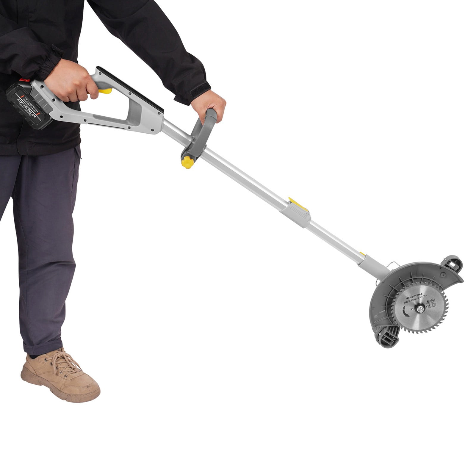 600W Electric Weed Trimmer, String Trimmer with Battery Indicator, Handheld Lawn Mower, Adjustable Ergonomic Handle, for Garden & Yard
