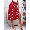 thumbnail image 5 of Women'S Slit Split Long Skirts High Waisted Maxi Skirts Red XL, 5 of 8