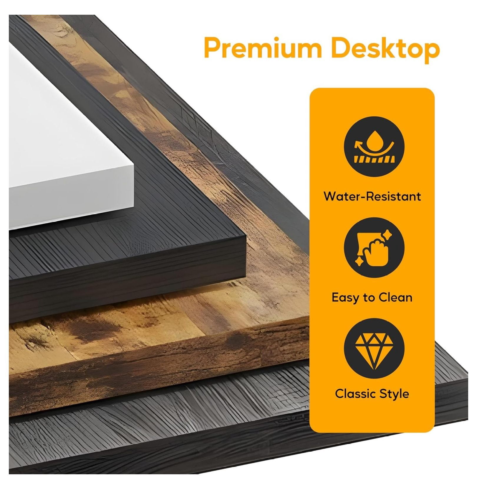 50 Inches L Shaped Home Office Computer Desk Reversible Corner Table PC with Wood Metal Frame CPU Stand Side Bag for Gaming, Working and Studying, Rustic