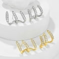 thumbnail image 5 of 14K Gold Plated Half Hoop Earrings Trendy Sterling Silver Claw Earrings Dainty CZ Wrap Cuff Earrings Triple Piercings Illusion Stud Earrings Jewelry Birthday Christmas Gifts for Her Mom, 5 of 9