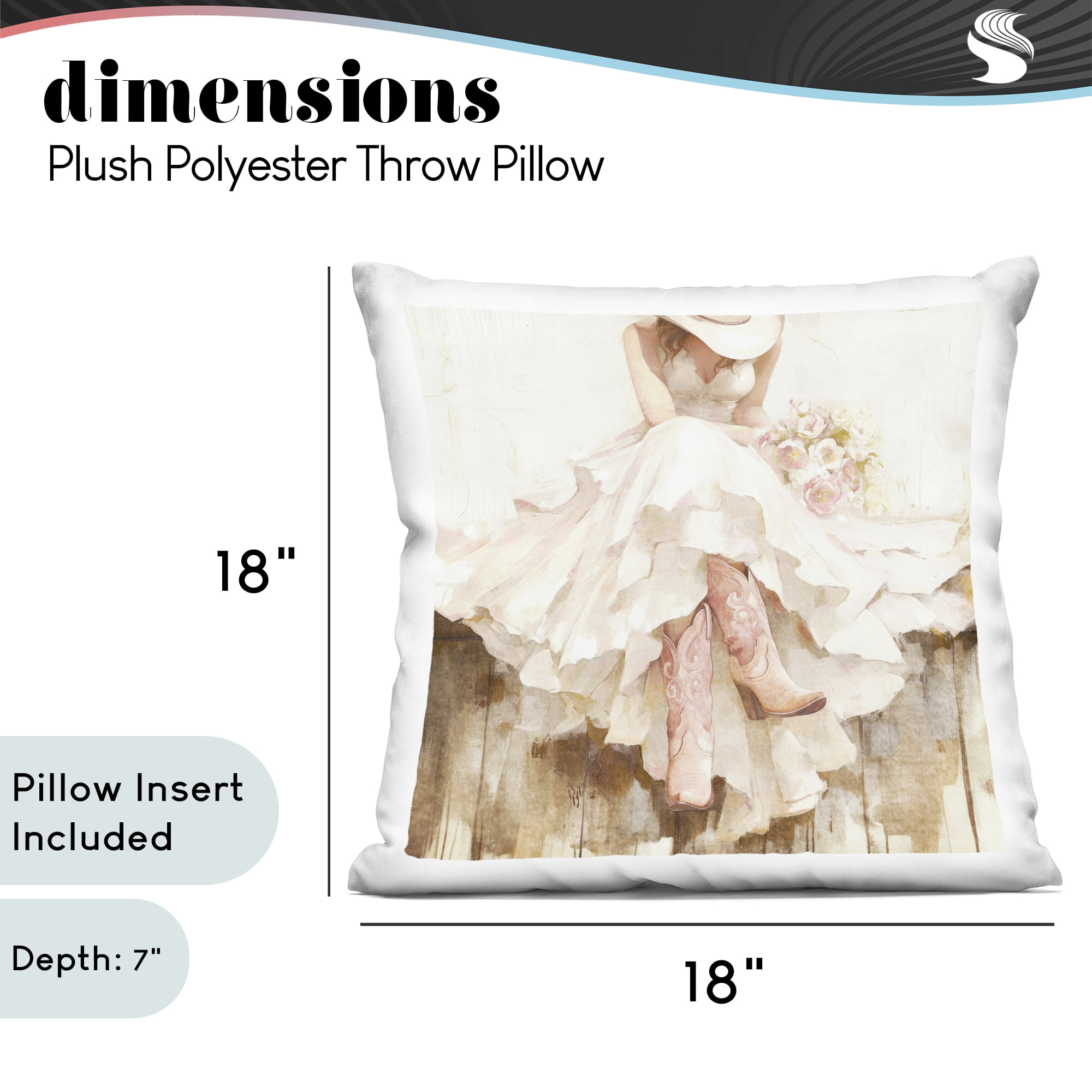 Stupell Industries Cowgirl On The Fence Decorative Printed Throw Pillow, design by Tina LeCour