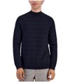 thumbnail image 1 of Alfani Mens Textured Stripe Mock Neck Pullover Sweater, Black, XXX-Large, 1 of 1