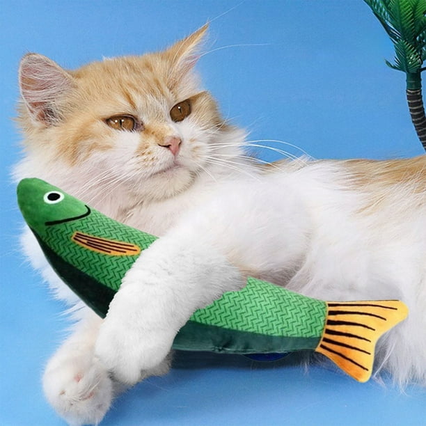 Juguete interactivo para morder con peces y hierba gatera para gatos, alivia el aburrimiento.