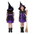 thumbnail image 2 of shoper Halloween Witch for Girls Toddler Witch Dress up with Hat Accessories for Kids Party 2-15T, 2 of 9