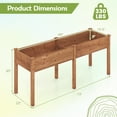 thumbnail image 3 of Costway Outdoor Raised Garden Bed with Legs 73x23x30in Wood Planter Box with Divider Panel Brown, 3 of 10