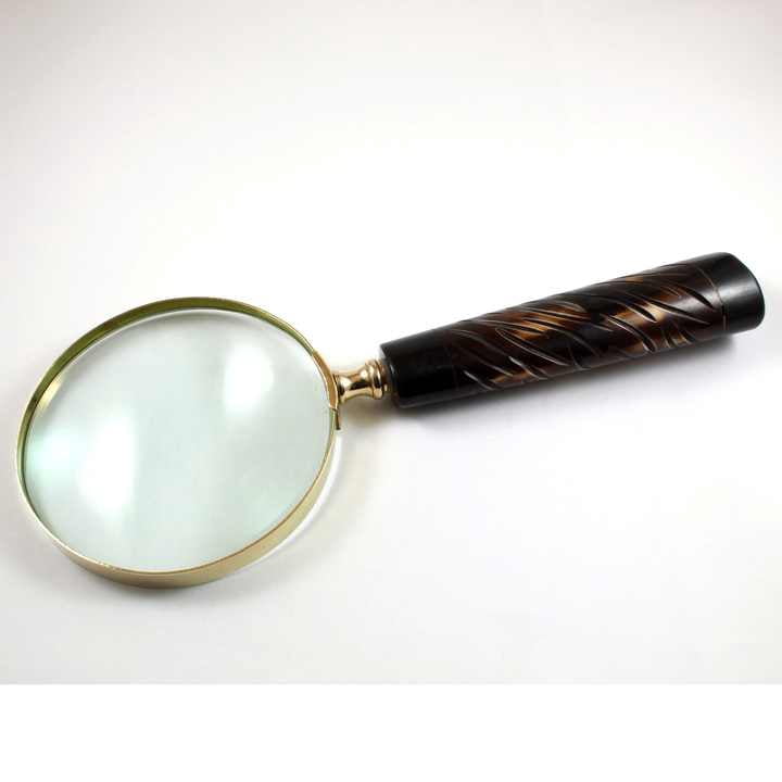 Maritime Treasures Nautical Classic Brass Magnifier 4\" with Curvy Handle for New Year Back to School Father's Day Mother's Day Gifts