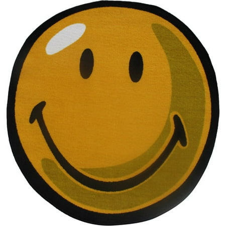 Fun Rugs Smiley Round Rug, Yellow