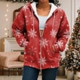 thumbnail image 6 of idosla Christmas Hoodies Women Xmas Tops Zip Up Hooded Sweater Funny Christmas Vacation Sweatshirt (Red, XL), 6 of 7