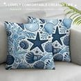 thumbnail image 3 of Leisuo Beach Decorative Throw Pillow Cover Dolphin Turtle Ocean Pillow Covers , Shell Conch Starfish Coastal Pillow Case Square Outdoor Cushion Cover for Patio Home Decor, 3 of 5