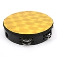 thumbnail image 1 of Pandereta de mano, percusión de doble fila, piel de tambor de poliéster, instrumento de madera maciza de 8 pulgadas, 1 of 8