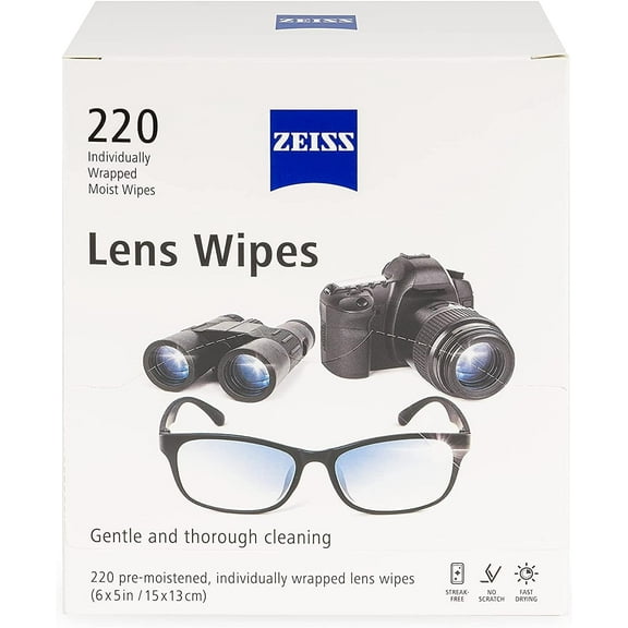 Zeiss Lens Wipes, White, 220 Count