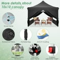 thumbnail image 5 of SANOPY 10' x 10' Pop up Canopy Tent, Adjustable Commercial Instant Outdoor Party Tent with 4 Removable Sidewalls, Carry Bag, Black, 5 of 7