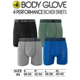 thumbnail image 3 of Body Glove Mens Boxer Briefs, Dry Fit Performance Underwear, Breathable Athletic Sport Stretch Boxers, 4 Multicolor Pack/M, 3 of 6