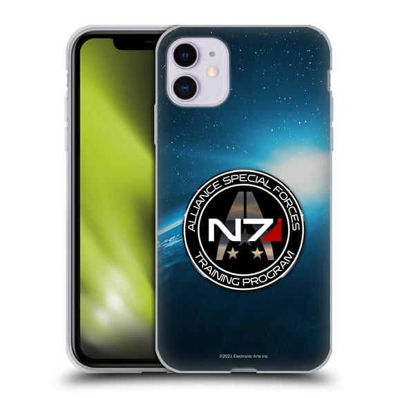 Head Case Designs Officially Licensed EA Bioware Mass Effect 3 Badges And Logos N7 Training Program Soft Gel Case Compatible with Apple iPhone 11