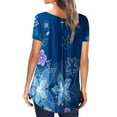 thumbnail image 3 of Aoochasliy Womens Short Sleeve Plus Size Tunic Tops Buttons Floral Henley V-Neck Shirts XXL of the Day, 3 of 6