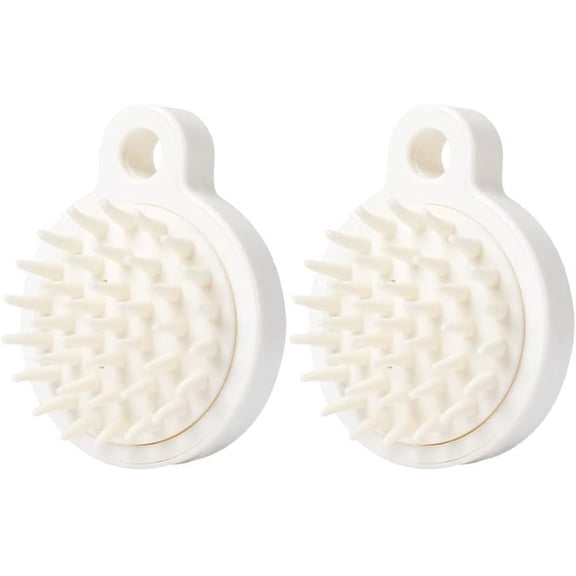 Silicone Hair Scrubber 2Pcs Hair Scalp Cleaning Brush Shampoo Brush for and Kids Handheld Shampooer