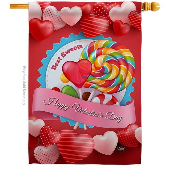 Ornament Collection H192306-BO Best Sweet Springtime Valentine Double-Sided Garden Decorative House Flag, Multi Color