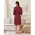 thumbnail image 4 of Ekouaer Robes for Women Knee Length Kimono Bathrobe Lightweight 3/4 Sleeve Sleepwear soft Loungewear with Pockets, 4 of 6