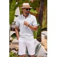 thumbnail image 4 of COOFANDY Men's 2 Pieces Linen Set Henley Shirt Short Sleeve and Shorts Summer Beach Yoga Matching Outfits, 4 of 7