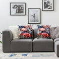 thumbnail image 3 of YANMS 4th of July Pillow Covers American Flag Flower Fireworks Mason Jar Patriotic Pillows Blue Red White Buffalo Plaid Stripes Cushion Case for Home Sofa Couch Office  2pcs White, 3 of 6