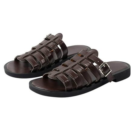 

YanHoo Women s Flat Sandals Open Toe Elastic Strappy Slip-on Sandal Summer Casual Beach Slipper Shoes