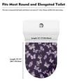 thumbnail image 5 of ZIATUBLES Butterfly Violet‌ Print Universal Fit Toilet Lid Cover with Elastic Edges Washable Reusable Stretchable Fabric for Most Lids Bathroom Decor Accessories, 5 of 6