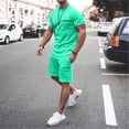 thumbnail image 3 of London Letter Graphic Short Sets for Men Crewneck T Shirt and Shorts 2 Piece Matching Set Mens Summer Outfits, 3 of 5