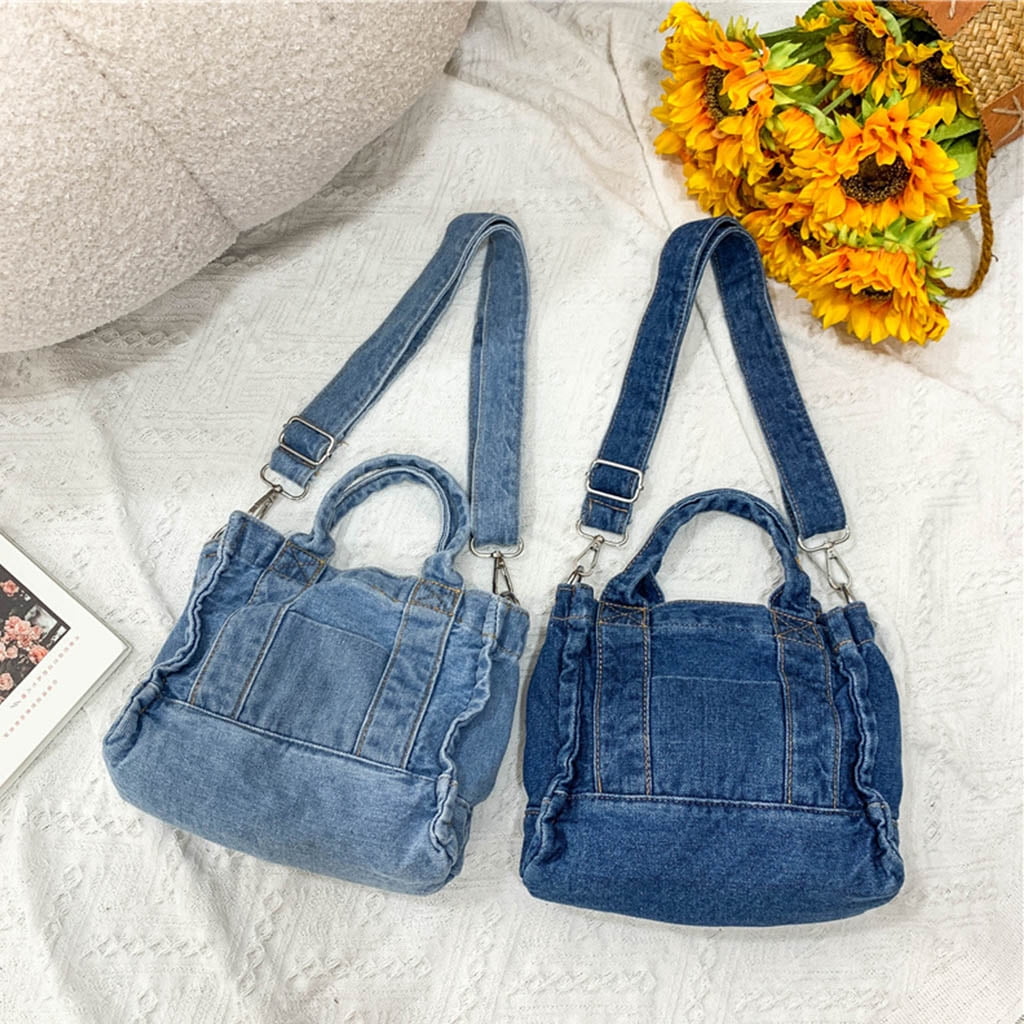 Ichic Boutique Womens Denim Crossbody Bags Purse Blue Jeans