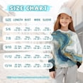 thumbnail image 7 of Xoenoiee Blue Golden Marble Print Sweatshirt for Girls Oversized Crewneck Sweatshirts Long Sleeve Side Slits Casual Pullover Tops, 9-10 Years, 7 of 7