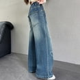 thumbnail image 5 of JLMSPLWG Girls Baggy Jeans Gradient Straight Wide Leg Denim Pants for Kids High Waisted Loose Fit Jean Teens Y2k Hip Hop Vintage Streetwear Spring Summer Clothes, 5 of 8