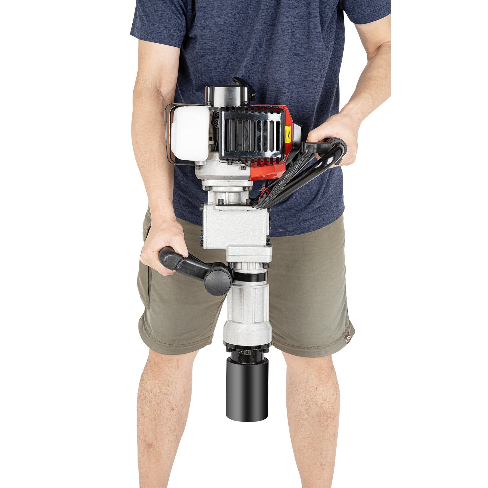 2 Stroke Gas Powered T Post Driver Fence Pile Driver Jack Hammer w/Chisel 32.7cc for Gardening, Road Fencing