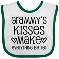 thumbnail image 3 of Inktastic Grammy Kisses for Granddaughter Girls Baby Bib, 3 of 4