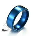 thumbnail image 2 of 8mm Blue/Gold/Rose Gold/Silver/Black Stainless Steel Ring Men/Women's Band Rings, 2 of 9