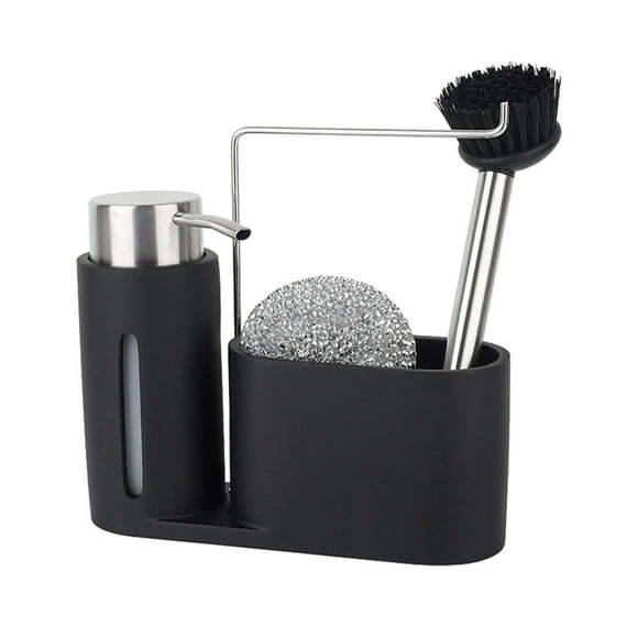 Kitchen Bathroom Storage Shelf Stainless Steel Resin Storage Rack Cleaning Set