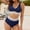 Navy, variant on Sakmal Pink Swimsuit Two Piece Tummy Control Bikini Sets High Waisted Swimwear Push Up Patchwork Swimsuit Sets
