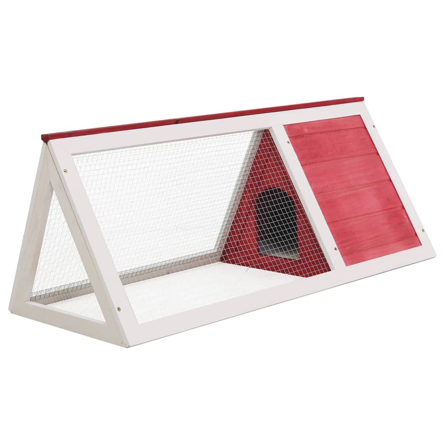 Pefilos 38" Outdoor Rabbit Hutch with Cozy Cubby, Wood Guinea Pig Hutch 1 Layer Small Animal House Pet Cage, Red Pefilos 38" Outdoor Rabbit Hutch with Cozy Cubby, Wood Guinea Pig Hutch 1 Layer Small Animal House Pet Cage, Red