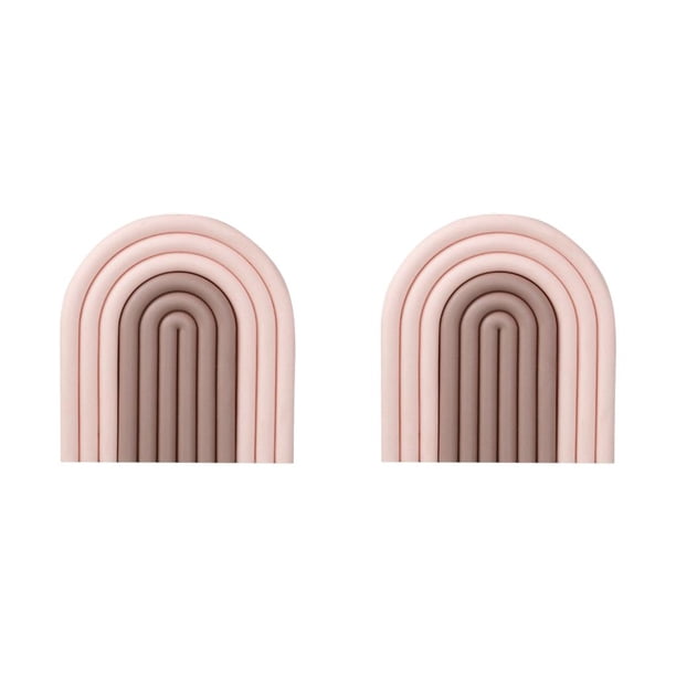 Ounissouiy Posavasos aislantes en forma de arcoíris, alfombrillas para botellas, adorno para el hogar reutilizable, mantel Individual rosado 2piezas
