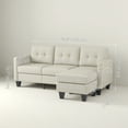 thumbnail image 3 of HOMCOM 3 Seater Sectional Sofa, Sectional Couch with Ottoman, Beige, 3 of 10