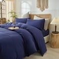 thumbnail image 4 of Washed Cotton Duvet Cover Set Linen Feel Natural Wrinkle Lightweight Comfy (King  Linen), 4 of 6