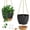 Black, variant on 8 Inch  Planters for Indoor Outdoor , 2  Self Watering   Pots with Drainage Holes and Removable ,  Flower  Pots with Watering Lip (Black)