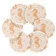 thumbnail image 7 of Yayeee 6 PCS Drink Coasters with Holder Set Woven Absorbent Round Tabletop Hot Pad, White Seahorse, 7 of 7