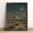 Desert, variant on 12x16in Framed Crescent Moon Windmill Wildflower Wood Print, Night Countryside Oil Painting Wall Art for Bedroom Living Room Home Decor