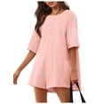 thumbnail image 4 of Summer Women's Jumpsuit Sports Oversized Jumpsuit Short Sleeve Jumpsuit with Pockets, 4 of 6