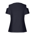 thumbnail image 4 of Women's Cold Shoulder Tops Eyelet Sexy Short Sleeve Shirts Casual Summer V Neck Tunic Fashion Loose Comfy Tees Going Out Top, 4 of 6