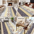 thumbnail image 5 of Large Area Rugs for Living Room Bedroom, Yellow Grey Geometric 8'x10' Rug Washable Carpet Runner Indoor Outdoor, Boho Vintage Country Flowers Leaves Non Slip Floor Mats Rug for Kitchen, Patio, 5 of 8