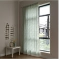 thumbnail image 4 of Curtains with Tassels, Cotton Linen Grommets Design Window Curtains for Bedroom Living Room, Green Semi Blackout Boho Chic Curtains, 2 Panel, W59.06 xL62.99, 4 of 5