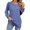 Blue, variant on Pleated Solid Color Round Neck Long-Sleeved Blouse for Women Casual Top Women's Soft Breathable Daily Comfortable Chic Shirt